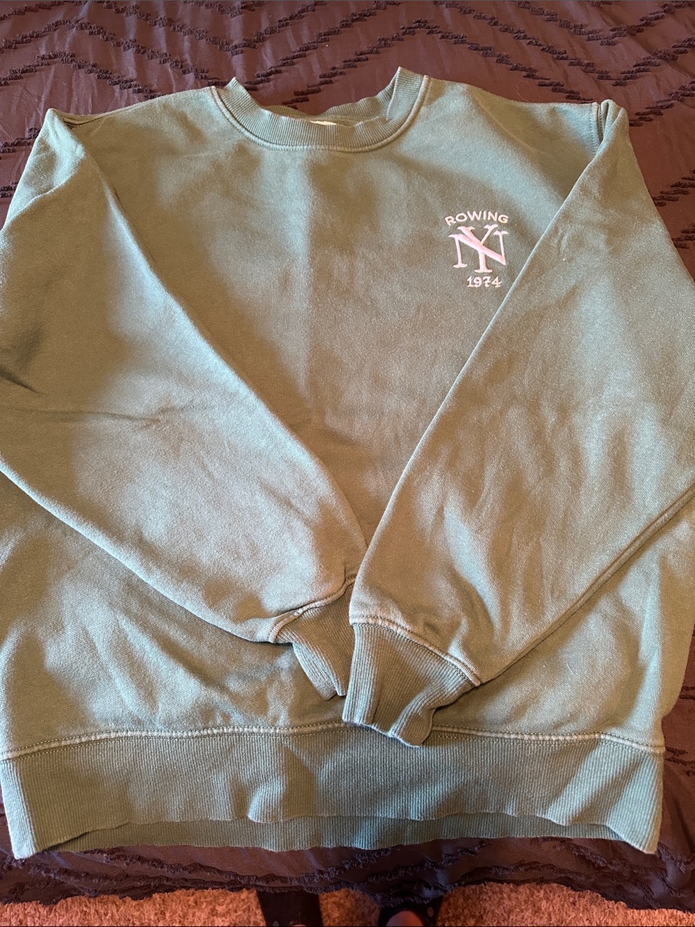 Old Navy Sage Green Crewneck Sweatshirt with Small Chest Logo
